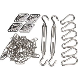 RVS bevestigingset M10 Vierkant Schaduwdoek