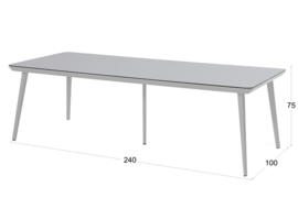 Hartman Sophie Studio HPL Tuintafel Misty Grey 240x100cm