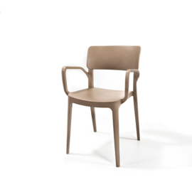 Feros Wing Stapelstoel met Armleuning Beige