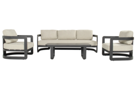 Hartman Milano Loungeset Zwart met Loungetafel