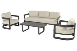 Hartman Milano Loungeset Zwart met Loungetafel