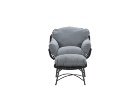 Garden Impressions Logan fauteuil met voetenbank zwart