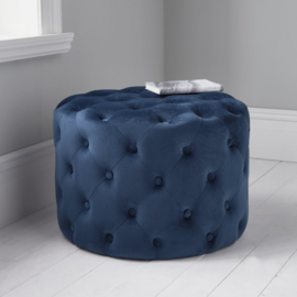 Mistique Blue Tufted Velvet Poef