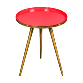 Native Side Table Deep Pink Enamel