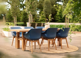 Hartman Sophie Teak Dining Tuinstoel Steel Blue