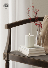 Deluxe Homeart LED Solid Stripe Kaars met Real Flame - vele kleuren