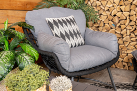 Garden Impressions Logan fauteuil met voetenbank zwart