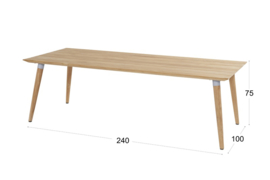 Hartman Sophie Studio Teak Tuintafel Misty Grey 240x100cm