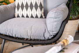 Garden Impressions Logan fauteuil met voetenbank zwart
