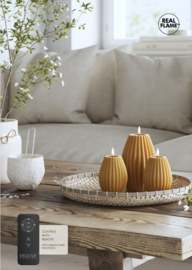 Deluxe Homeart LED Ribbelkaars met Real Flame - vele kleuren