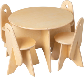 Van Dijk houten ronde kinder tafel Naturel