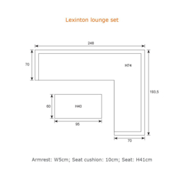 Lexington Loungeset - 5-persoons - Donkergrijs