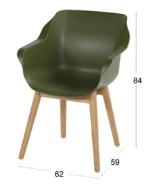 Hartman Sophie Teak Dining Tuinstoel Moss Green