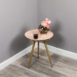 Native Side Table Soft Pink Enamel