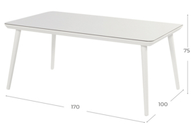 Hartman Sophie Studio HPL Tuintafel Wit 170x100cm