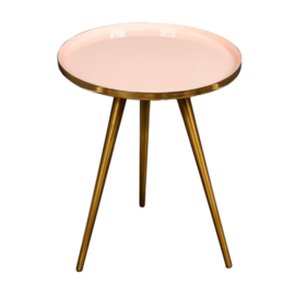 Native Side Table Soft Pink Enamel