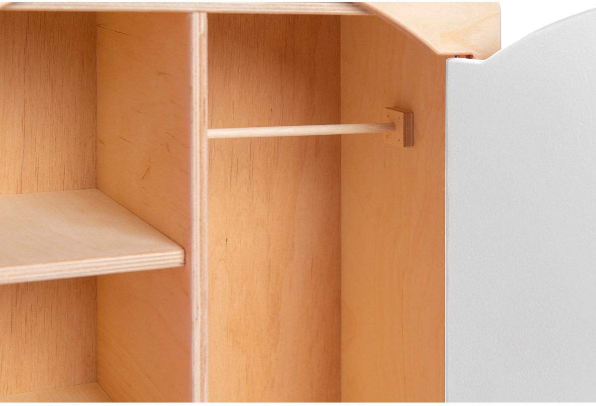 Van Dijk Toys houten speelgoed Poppenkledingkast Wit