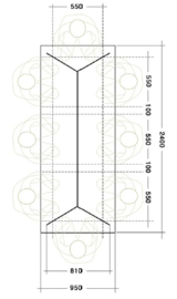 Indusigns Hairpin A-Symetrisch Tafelfame Size M