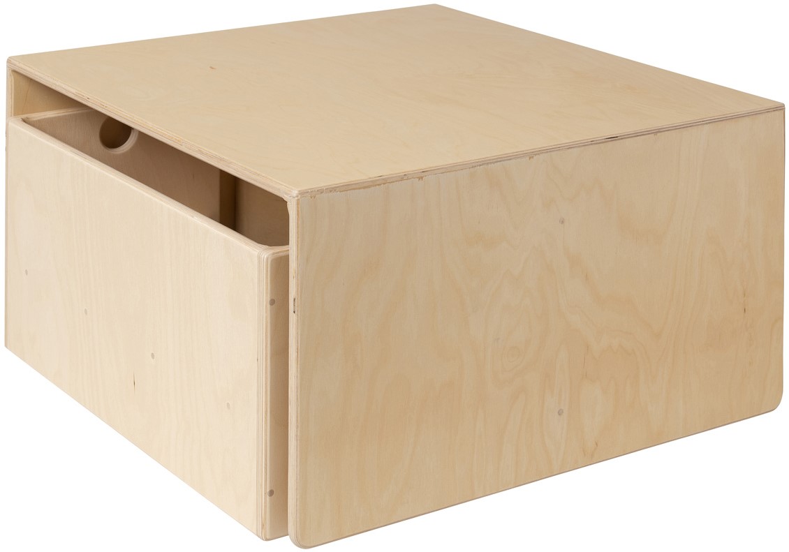Van Dijk houten kubustafel & kinderbank Naturel