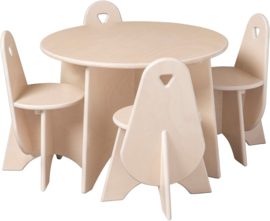 Van Dijk houten ronde kinder tafel Wit