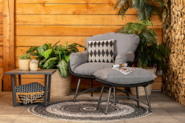 Garden Impressions Logan fauteuil met voetenbank zwart