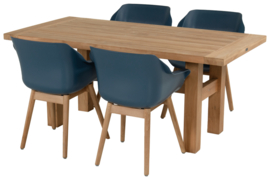 Hartman Sophie Teak Dining Tuinstoel Steel Blue