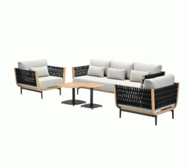 Lima Loungeset - 5-persoons - Zwart