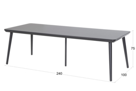 Hartman Sophie Studio HPL Tuintafel Carbon Black 240x100cm