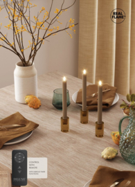 2 stuks Deluxe Homeart LED Dinerkaars met Real Flame  - vele kleuren