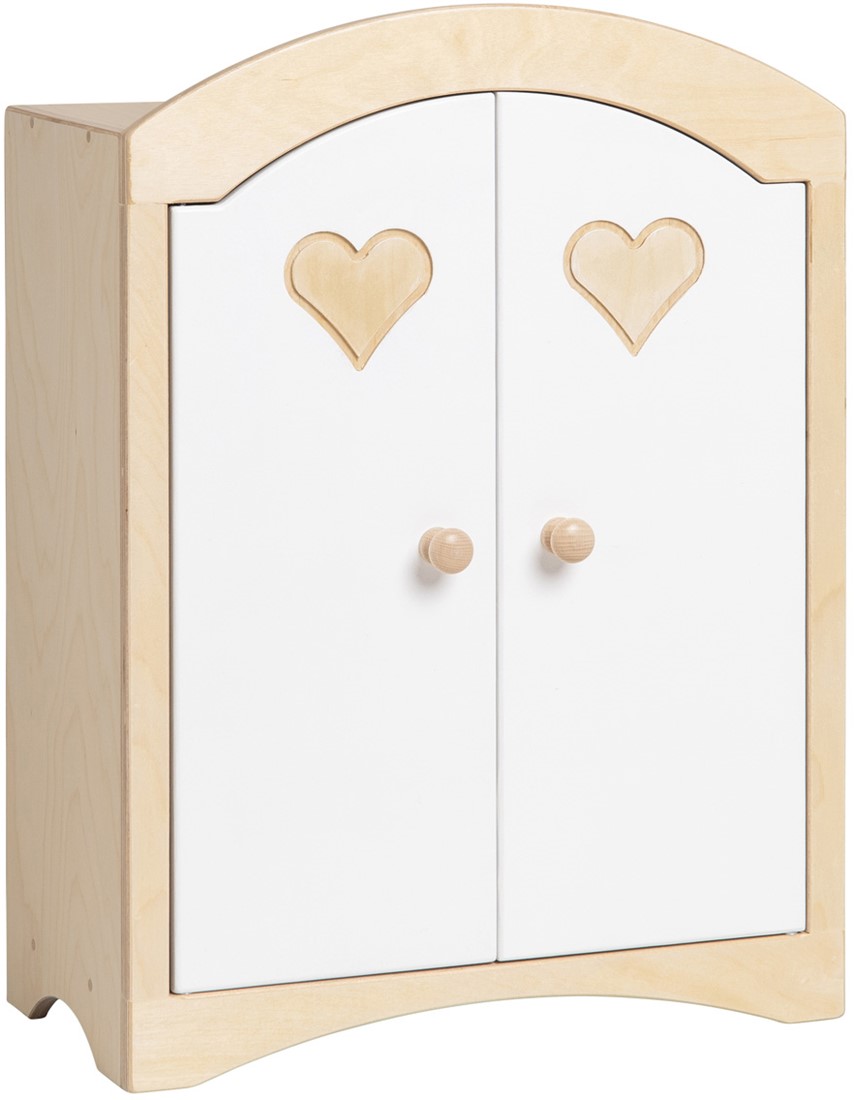 Van Dijk Toys houten speelgoed Poppenkledingkast Wit