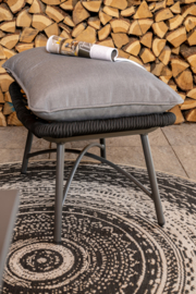 Garden Impressions Logan fauteuil met voetenbank zwart