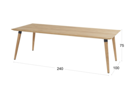 Hartman Sophie Studio Teak Tuintafel Carbon Black 240x100cm