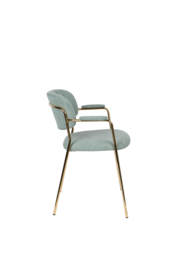 Stoel Jolien Goud/Lichtgroen met Arm
