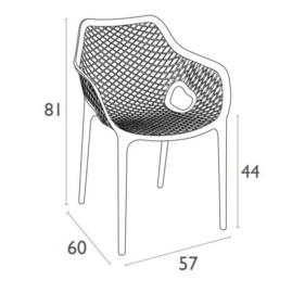 Tuinstoel Air XL Geel