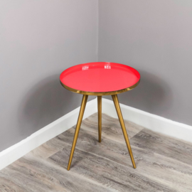 Native Side Table Deep Pink Enamel