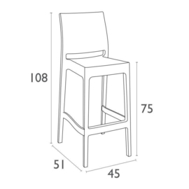 Barkruk Maya 75 Wit