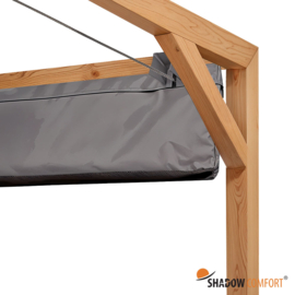 Pergola 324x324 met Harmonicadoek Arctic White