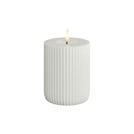 Deluxe Homeart LED Solid Stripe Kaars met Real Flame - vele kleuren