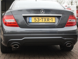 Mercedes C Coupe met Eibach verlaging en 19`` AMG Velgen