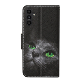 BookCover Hoes Etui voor Samsung Galaxy A24  -  A25   Kat - Eyes  - Zwart