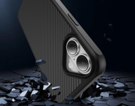 Slim Carbon Bescherm-Hoes Cover  voor Apple iPhone 17       Zwart