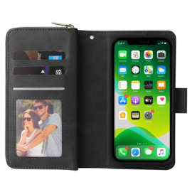 BookCover - 9 Cards - Wallet Etui voor iPhone 13 - iPhone 14  -  Zwart