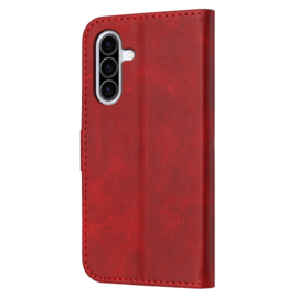 Luxe BookCover Hoes Etui voor Samsung Galaxy A16 - A26  -  Rood  - Kat  - Reliëf