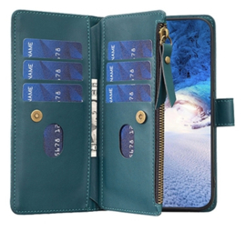 9 Pas - Portemonnee Etui Hoes voor Samsung Galaxy A14   -   Groen