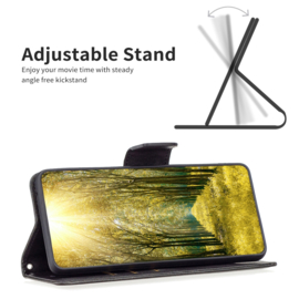Luxe BookCover Hoes Etui voor Samsung Galaxy A55     Zwart