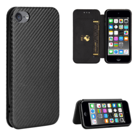 Slim Carbon  Cover Hoes Etui voor iPod Touch      Zwart