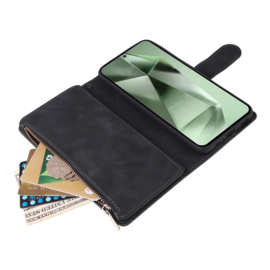 Boek-Cover Portemonnee Etui Hoes voor Samsung Galaxy S25 FE -     Zwart