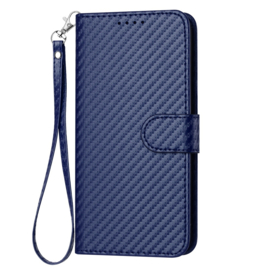 Luxe BookCover Hoes Etui voor Samsung Galaxy S24 - S25     Blauw  - Carbon