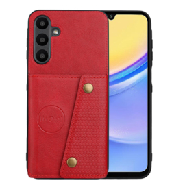 PU Bescherm-Hoes Cover met 4 Pas-vak voor Samsung Galaxy A57  - Rood