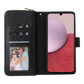 BookCover - 9 Cards - Wallet Etui Hoes voor Samsung Galaxy A14 - 5G   -  Zwart